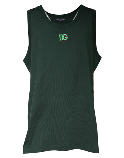 Футболка без рукавів із круглим вирізом Dolce &amp; Gabbana Green DG
