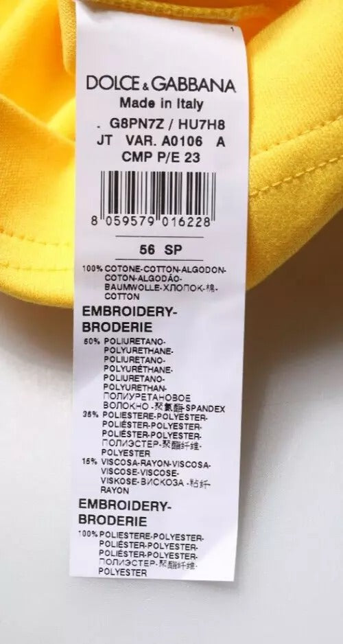 Жовта футболка Dolce &amp; Gabbana з круглим вирізом і короткими рукавами