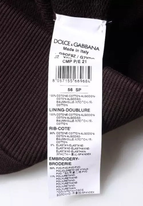 Коричневий бавовняний чоловічий светр з капюшоном Dolce &amp; Gabbana