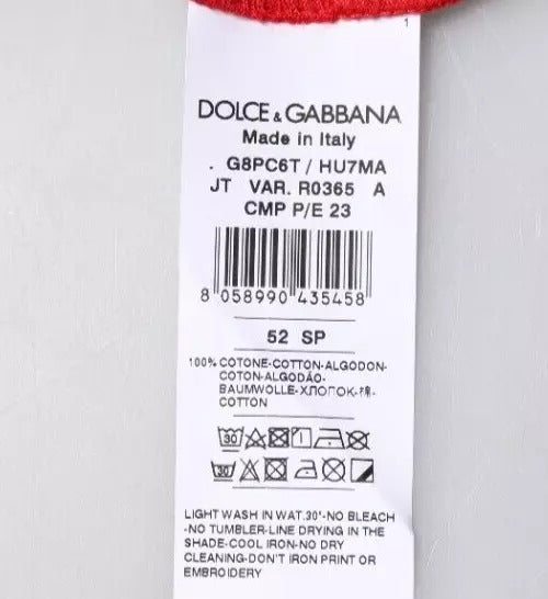 Укорочена футболка з круглим вирізом із принтом червоного логотипу Dolce &amp; Gabbana