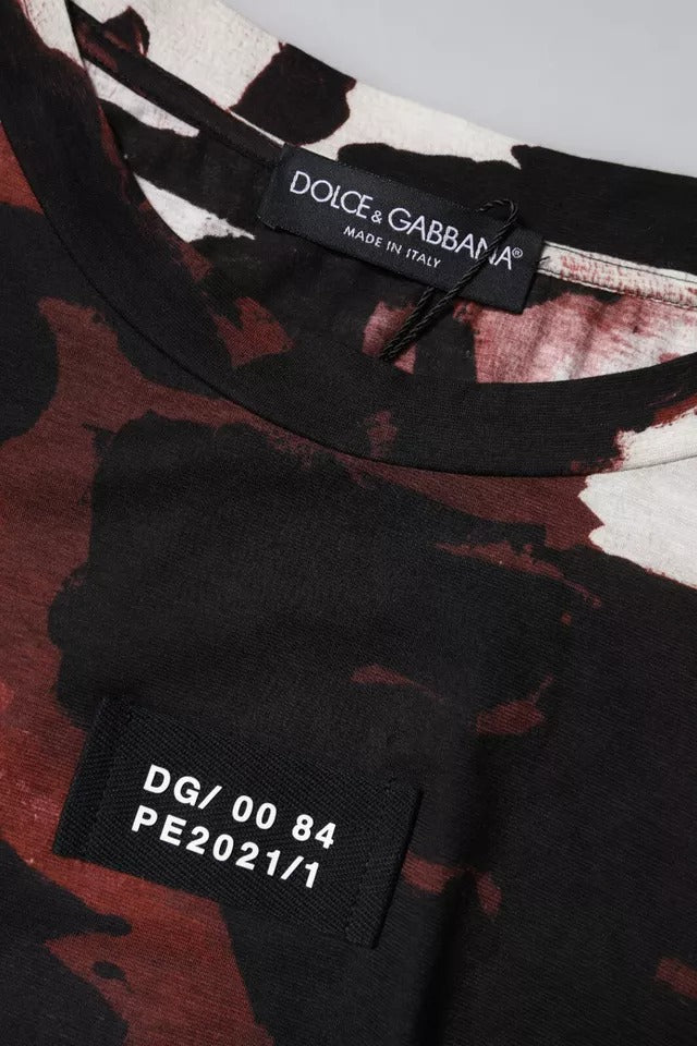 Багатоколірна камуфляжна футболка з круглим вирізом Dolce &amp; Gabbana