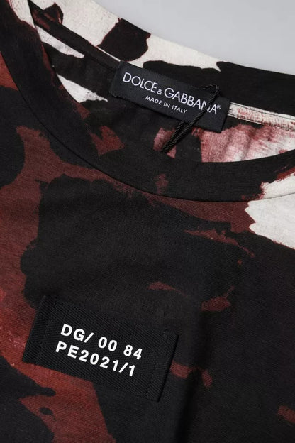 Багатоколірна камуфляжна футболка з круглим вирізом Dolce &amp; Gabbana