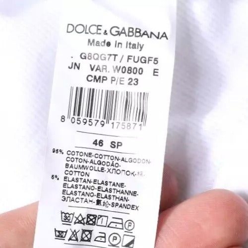 Біла бавовняна футболка без рукавів з квадратним вирізом Dolce &amp; Gabbana