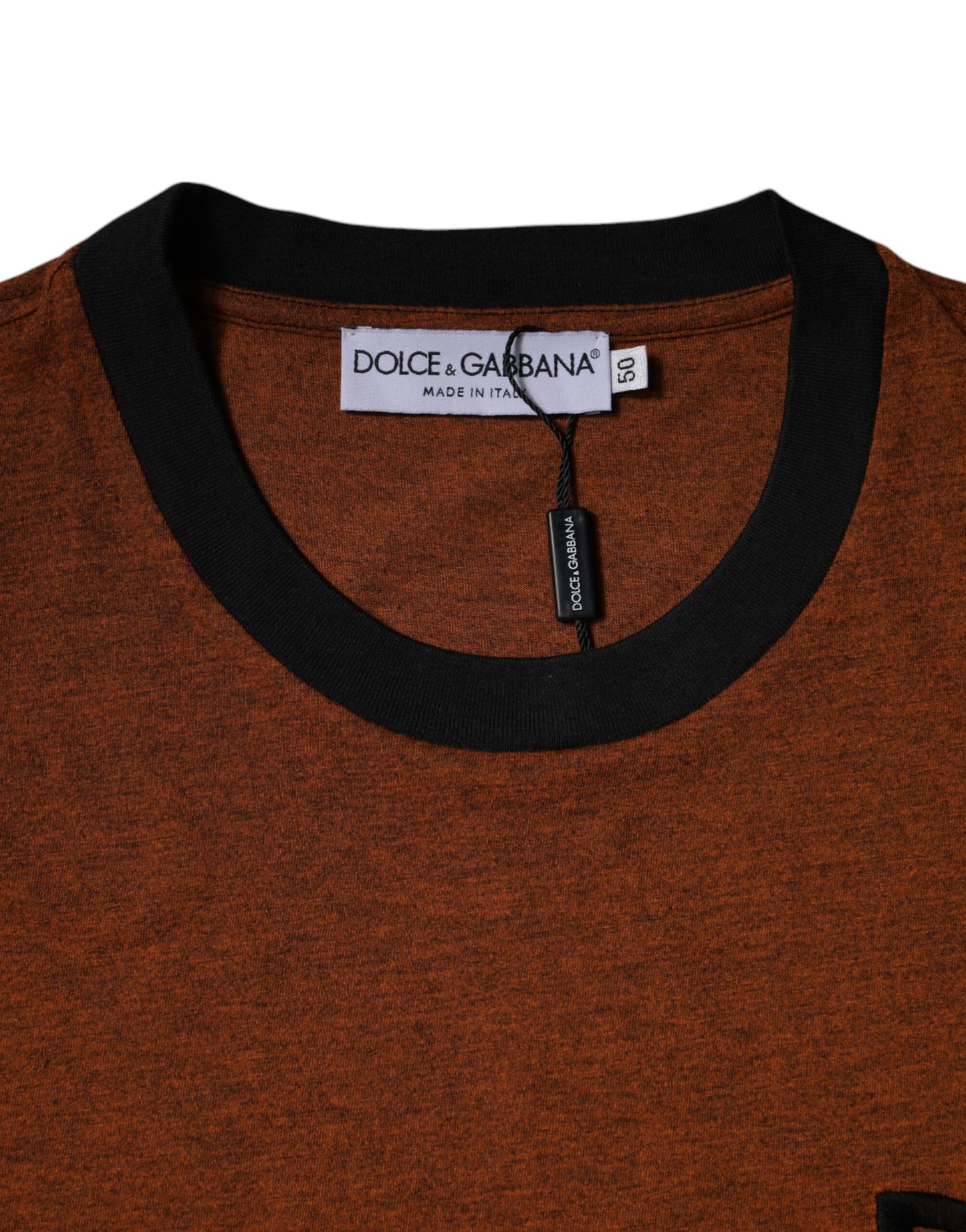 Поліестерова футболка з круглим вирізом із логотипом Dolce &amp; Gabbana Brown DG