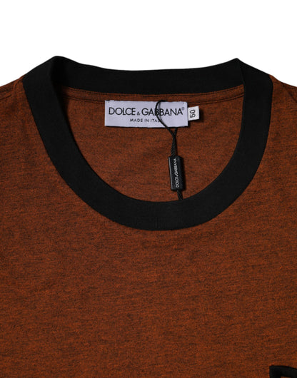 Поліестерова футболка з круглим вирізом із логотипом Dolce &amp; Gabbana Brown DG