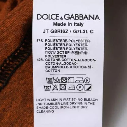 Поліестерова футболка з круглим вирізом із логотипом Dolce &amp; Gabbana Brown DG