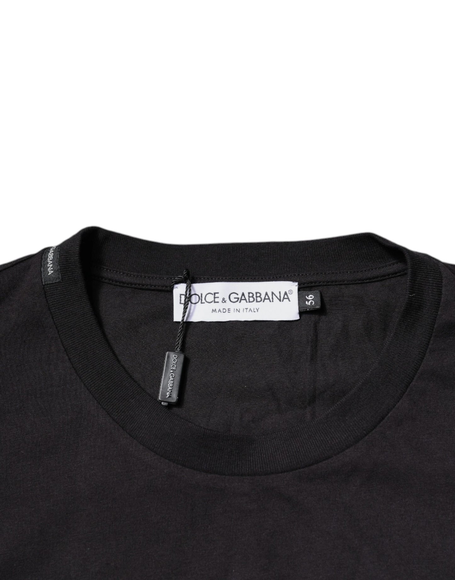 Бавовняна футболка з круглим вирізом із чорним логотипом Dolce &amp; Gabbana