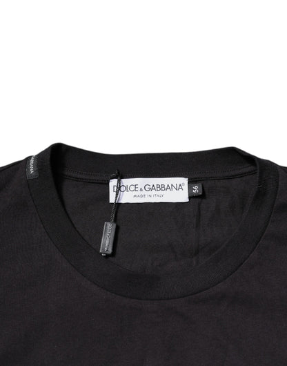 Бавовняна футболка з круглим вирізом із чорним логотипом Dolce &amp; Gabbana