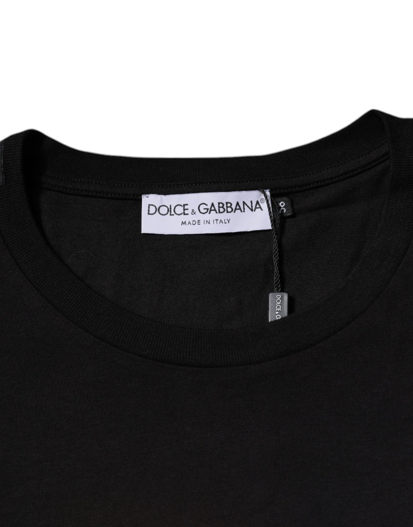 Бавовняна футболка з круглим вирізом із чорним логотипом Dolce &amp; Gabbana