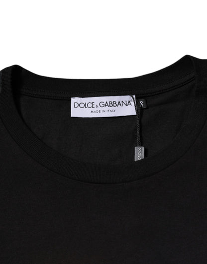 Бавовняна футболка з круглим вирізом із чорним логотипом Dolce &amp; Gabbana