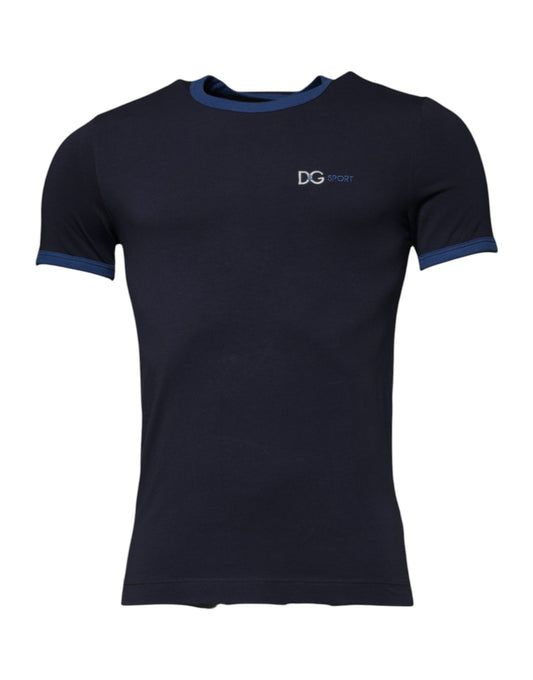 Синя бавовняна футболка Dolce &amp; Gabbana Stretch Crewneck Underwear