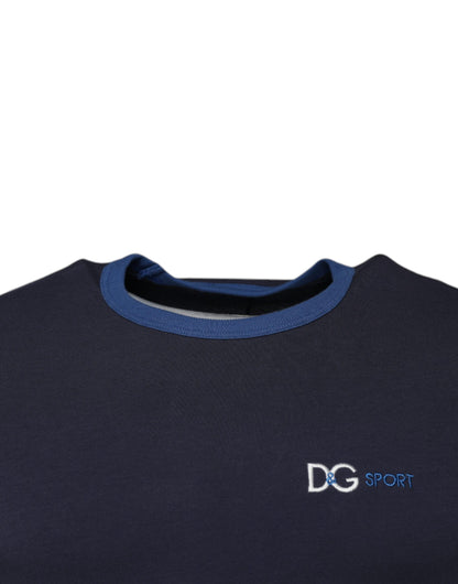 Синя бавовняна футболка Dolce &amp; Gabbana Stretch Crewneck Underwear