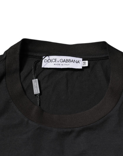 Чорна футболка Dolce &amp; Gabbana з круглим вирізом і короткими рукавами