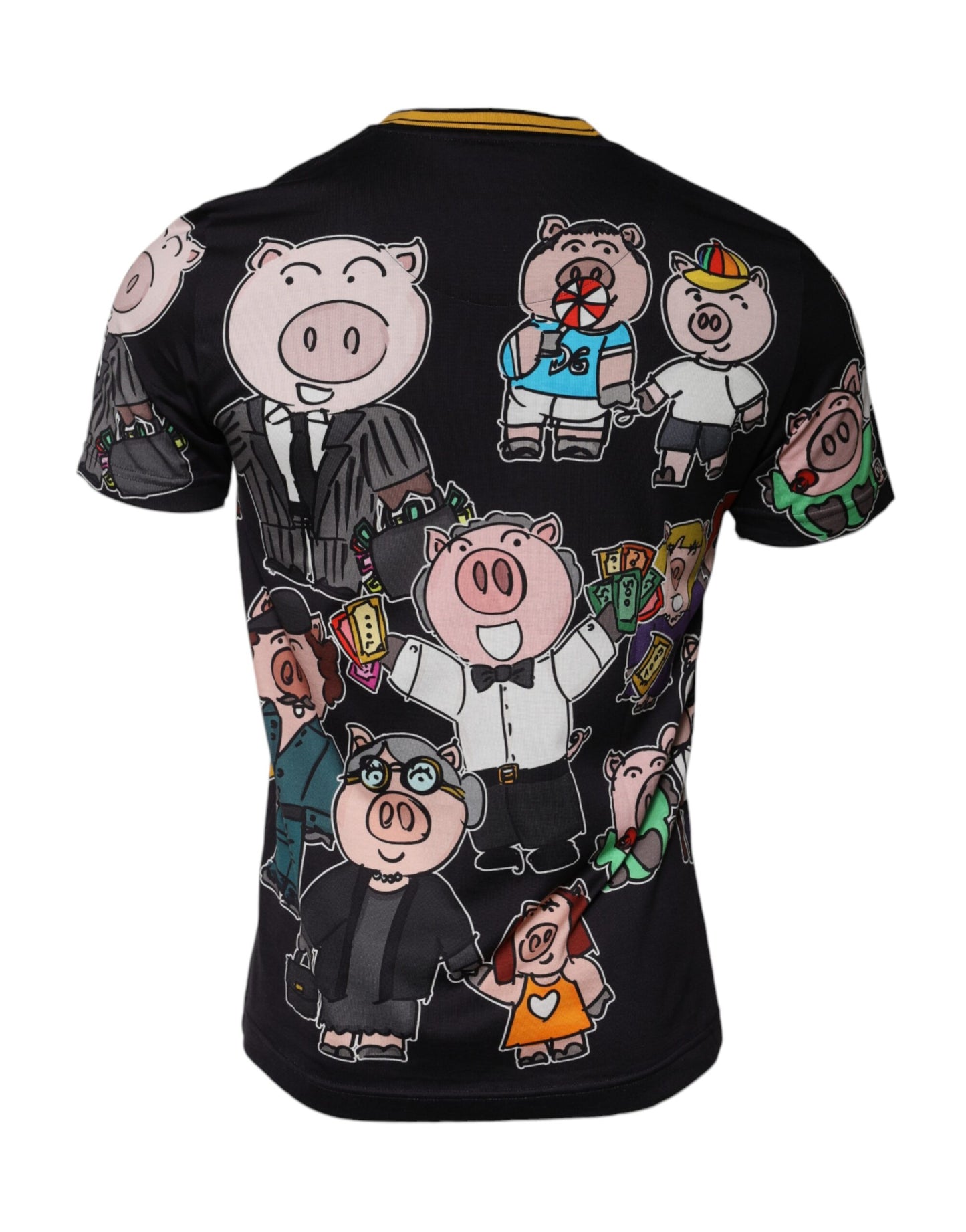Чорна футболка з круглим вирізом Dolce &amp; Gabbana 2019 рік свині