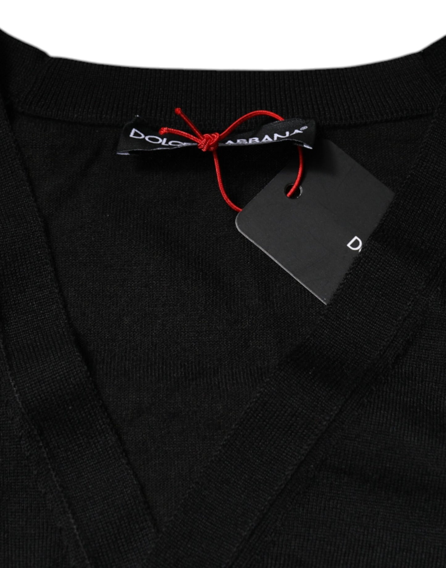 Чорний кашеміровий светр-джемпер Dolce &amp; Gabbana на гудзиках