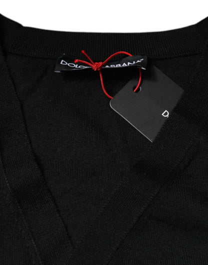 Чорний кашеміровий светр-джемпер Dolce &amp; Gabbana на гудзиках