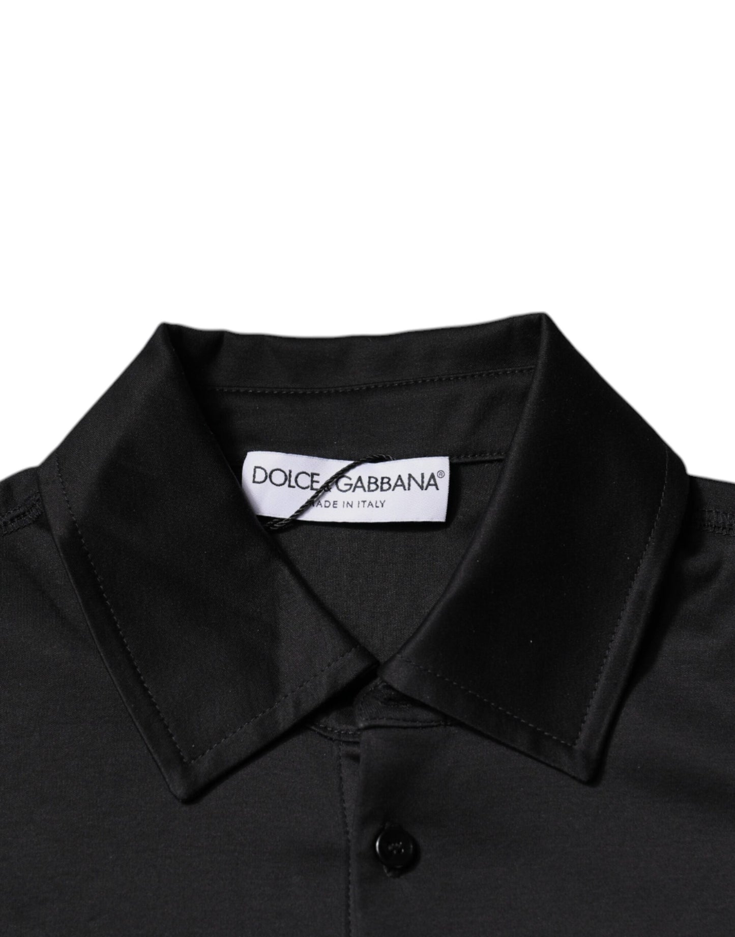 Чорна футболка-поло Dolce &amp; Gabbana з коміром DG і короткими рукавами