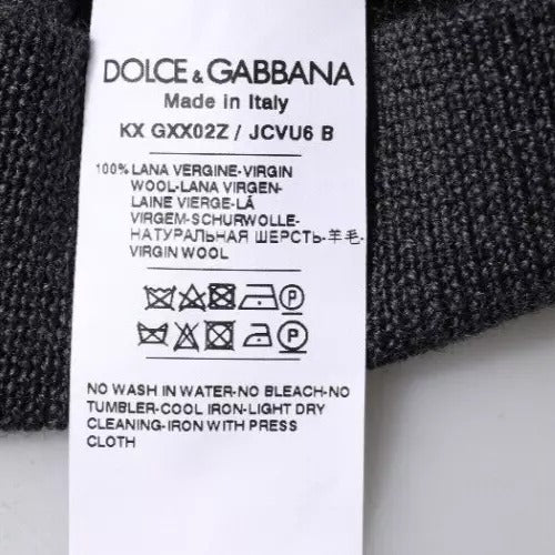 Пуловер з темно-сірим логотипом Dolce &amp; Gabbana DG з круглим вирізом
