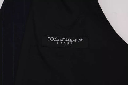 Синій жилет Dolce &amp; Gabbana. Вовняний еластичний жилет STAFF