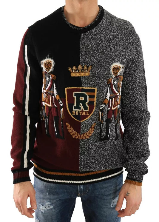 В'язаний кашеміровий вовняний светр Dolce &amp; Gabbana Multicolor KING Knight Monkey