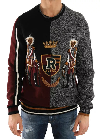 В'язаний кашеміровий вовняний светр Dolce &amp; Gabbana Multicolor KING Knight Monkey