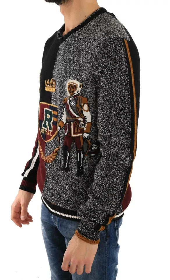 В'язаний кашеміровий вовняний светр Dolce &amp; Gabbana Multicolor KING Knight Monkey