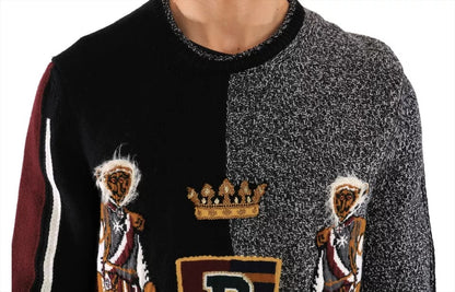 В'язаний кашеміровий вовняний светр Dolce &amp; Gabbana Multicolor KING Knight Monkey
