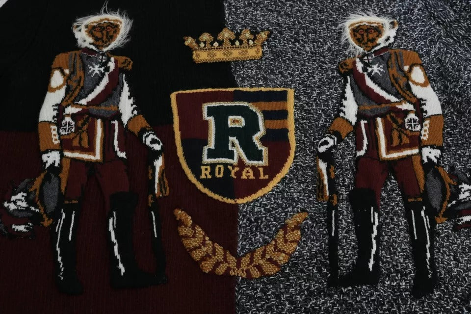 В'язаний кашеміровий вовняний светр Dolce &amp; Gabbana Multicolor KING Knight Monkey