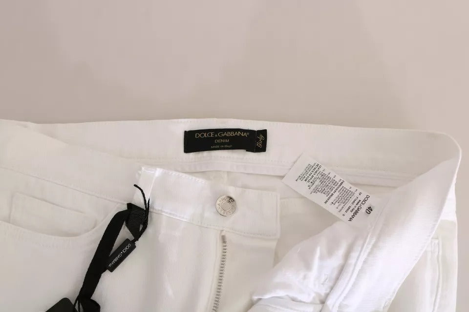 Вузькі джинси Dolce &amp; Gabbana з білими кристалами