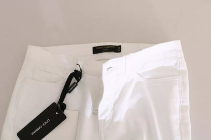 Вузькі джинси Dolce &amp; Gabbana з білими кристалами