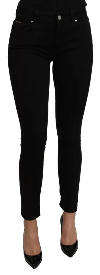 Бавовняні стрейч-джинси Dolce &amp; Gabbana Black Mid Waist Slim Denim