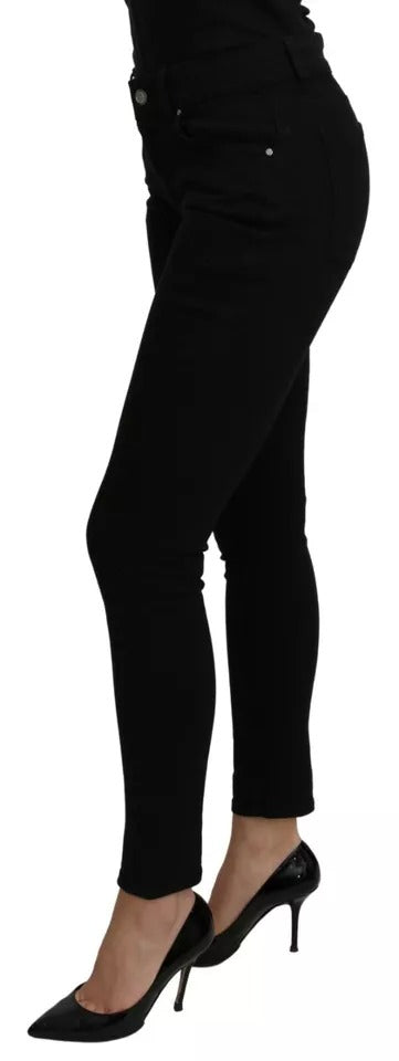 Бавовняні стрейч-джинси Dolce &amp; Gabbana Black Mid Waist Slim Denim