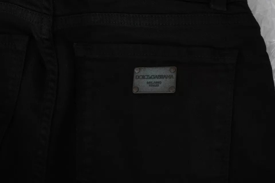 Бавовняні стрейч-джинси Dolce &amp; Gabbana Black Mid Waist Slim Denim