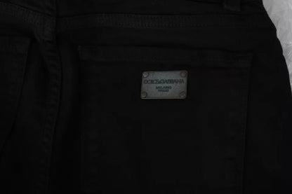 Бавовняні стрейч-джинси Dolce &amp; Gabbana Black Mid Waist Slim Denim