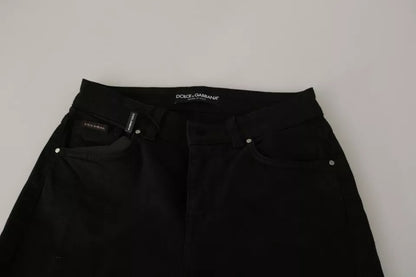 Бавовняні стрейч-джинси Dolce &amp; Gabbana Black Mid Waist Slim Denim