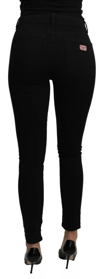 Бавовняні стрейч-джинси Dolce &amp; Gabbana Black Mid Waist Slim Denim
