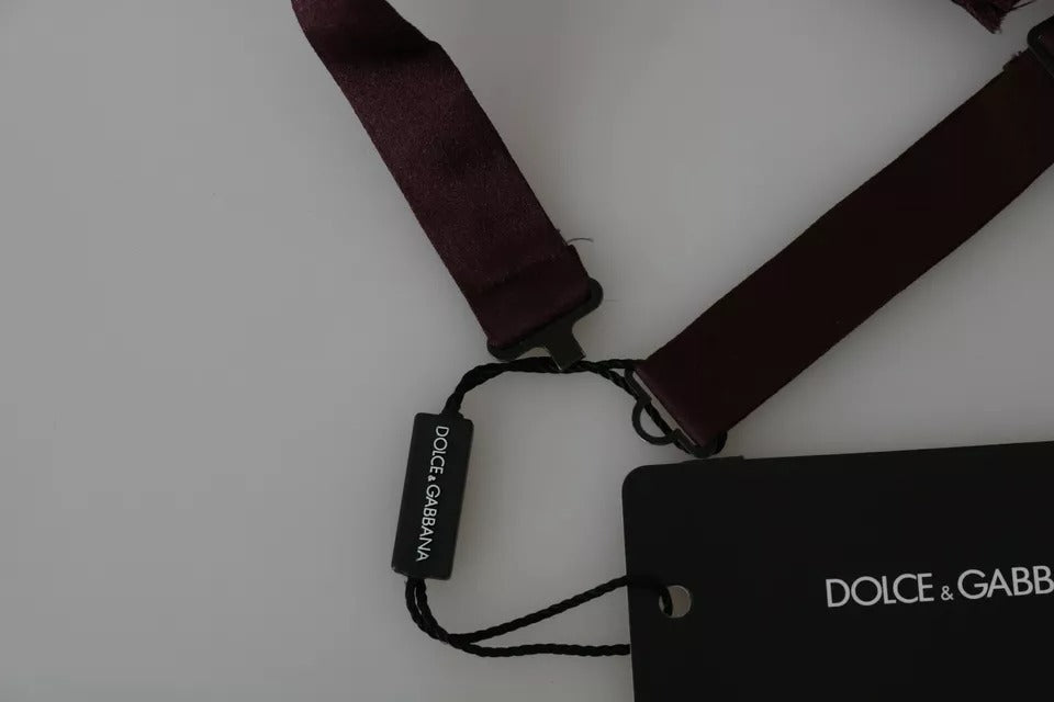 Однотонна класична краватка Dolce &amp; Gabbana Bordeaux Red Silk