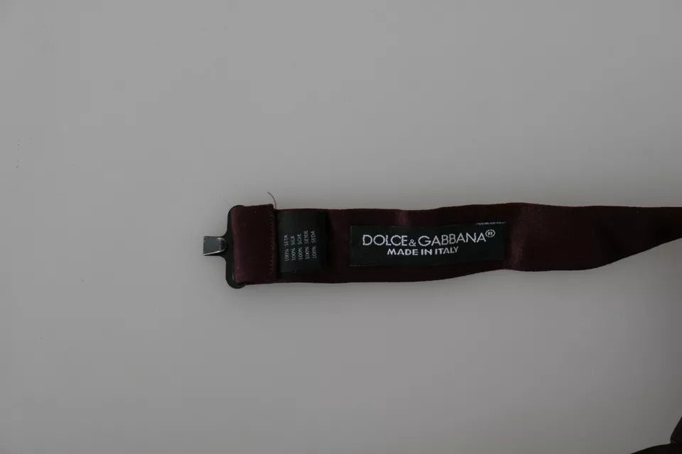Однотонна класична краватка Dolce &amp; Gabbana Bordeaux Red Silk