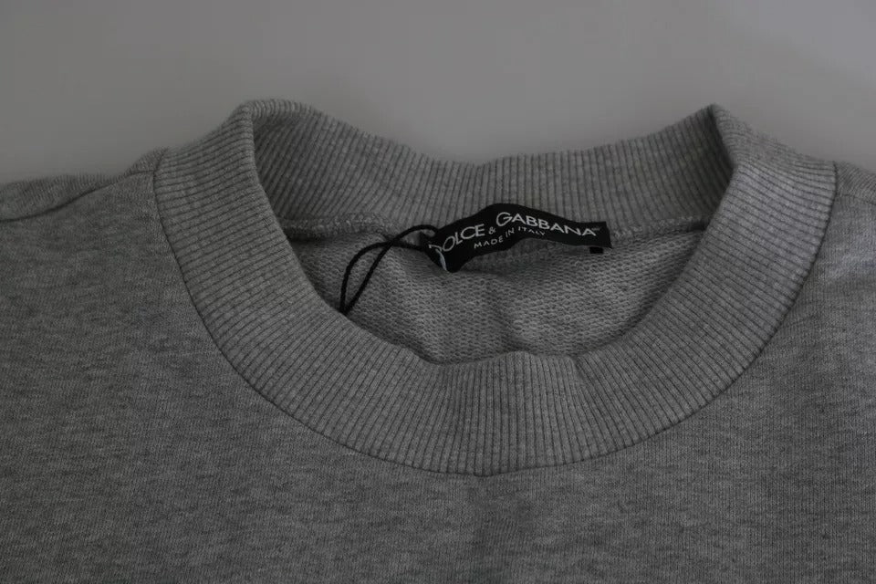Бавовняний пуловер із принтом Dolce &amp; Gabbana Grey Crown King
