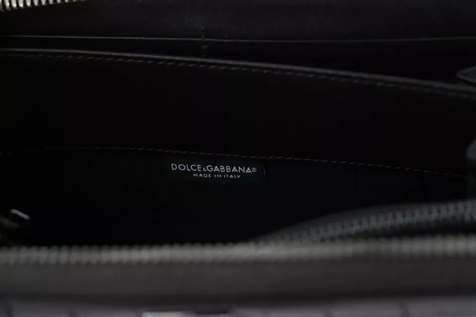Гаманець Dolce &amp; Gabbana з коричневої екзотичної шкіри на блискавці навколо континентального клатча