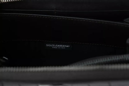 Гаманець Dolce &amp; Gabbana з коричневої екзотичної шкіри на блискавці навколо континентального клатча