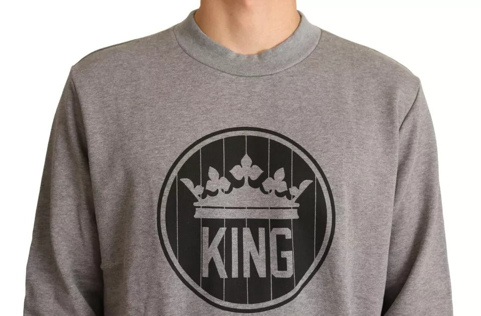 Бавовняний пуловер Dolce &amp; Gabbana Grey Crown King