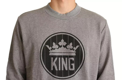 Бавовняний пуловер Dolce &amp; Gabbana Grey Crown King
