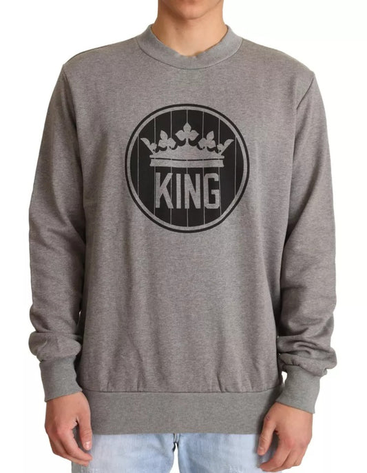 Бавовняний пуловер Dolce &amp; Gabbana Grey Crown King
