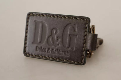 Брелок із зеленою шкірою Dolce &amp; Gabbana D&amp;G з металевим кільцем і гачком