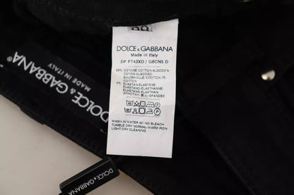 Чорні бавовняні стрейч-джинси з деніму Dolce &amp; Gabbana