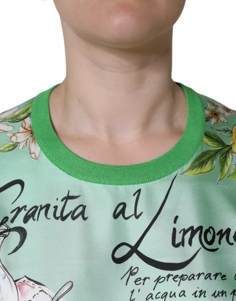Зелений шовковий светр Dolce &amp; Gabbana Granita Al Limone з довгими рукавами