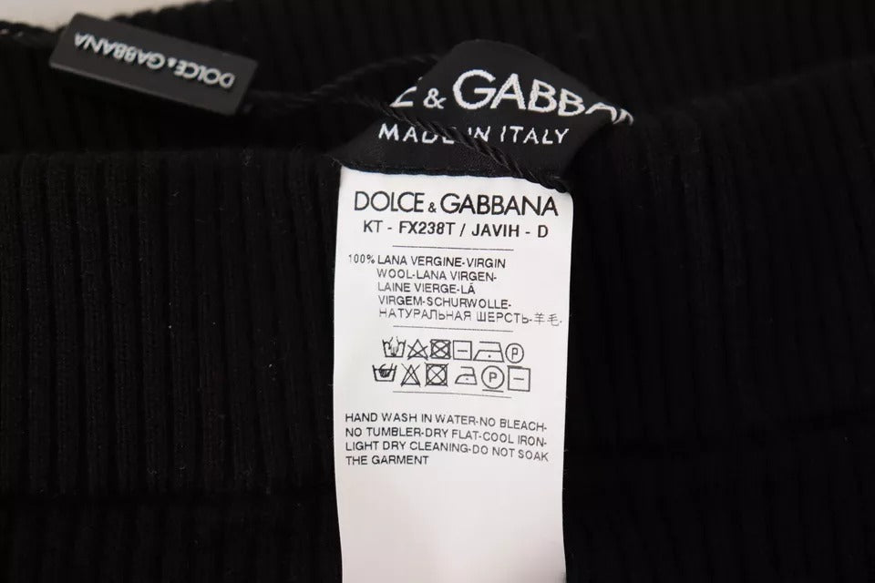 Чорні стрейч-штани Dolce &amp; Gabbana з високою талією
