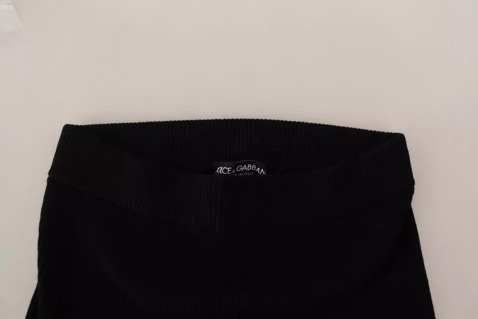 Чорні стрейч-штани Dolce &amp; Gabbana з високою талією