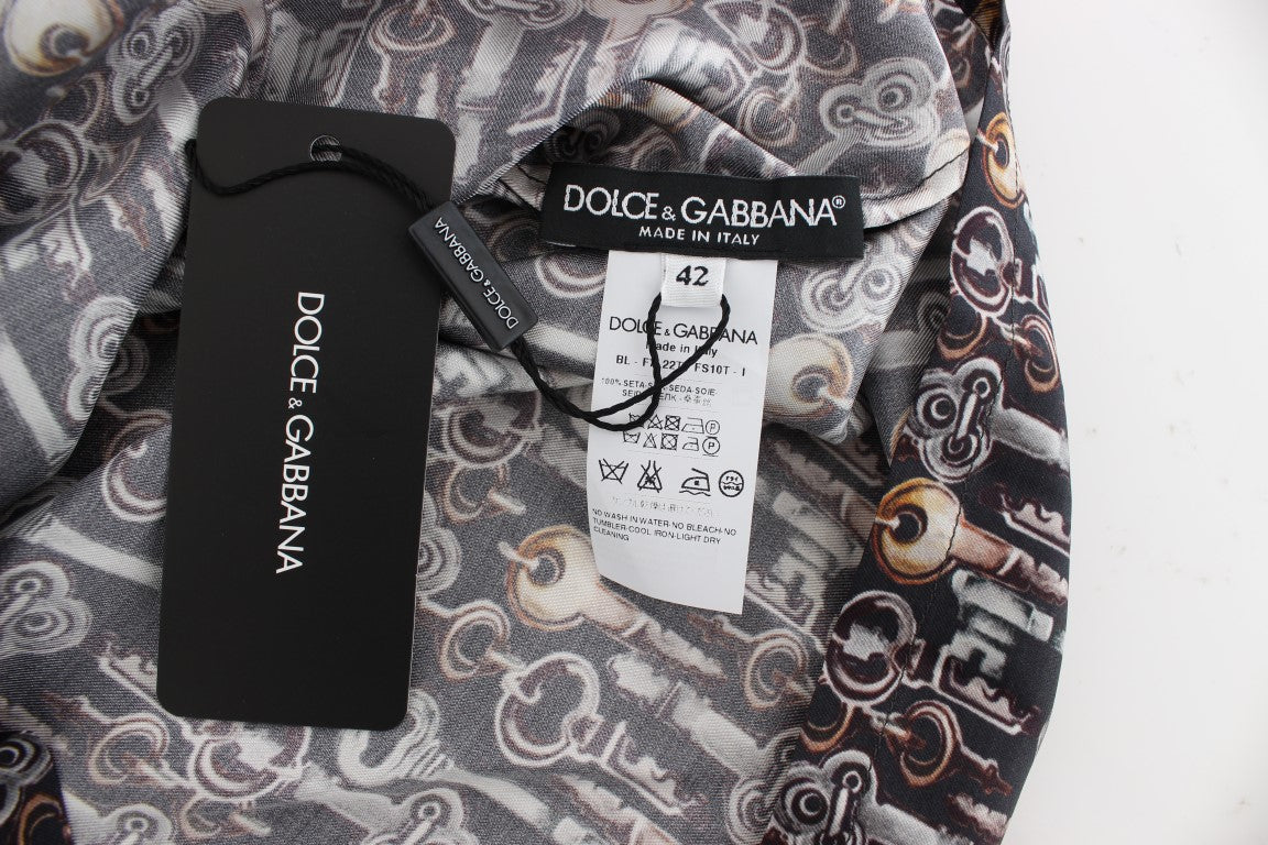 Шовкова блуза Dolce &amp; Gabbana Enchanted Sicily з принтом ключів